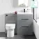 Avon Stone Grey Combination Basin Drawer and Miami Toilet 1100mm - Black Accents