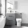 Avon Stone Grey Combination Basin Drawer and Aruba Toilet 1100mm - Black Accents - Left Handed