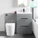 Avon Stone Grey Combination Basin Drawer and Boston Toilet 1100mm - Black Accents