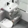 Avon Stone Grey Combination Basin Drawer and Boston Toilet 1100mm - Black Accents