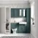 Monaco Midnight Green Combination Vanity Basin with Marble Top 1200mm (Excludes Pan & Cistern)