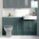 Monaco Midnight Green Combination Vanity Basin with Marble Top 1500mm (Excludes Pan & Cistern)