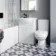 Quartz Gloss White Vanity with Semi Recessed Basin 550mm and Toilet Set