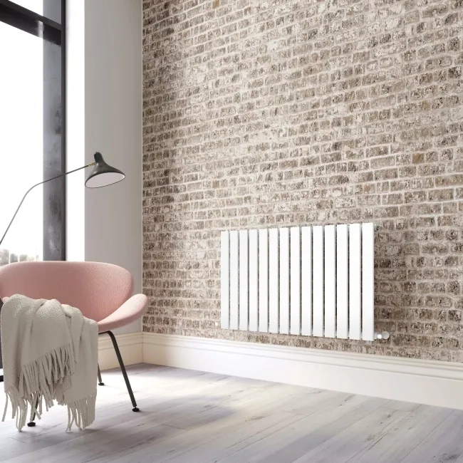 Faro White Single Flat Panel Horizontal Radiator 600x980mm