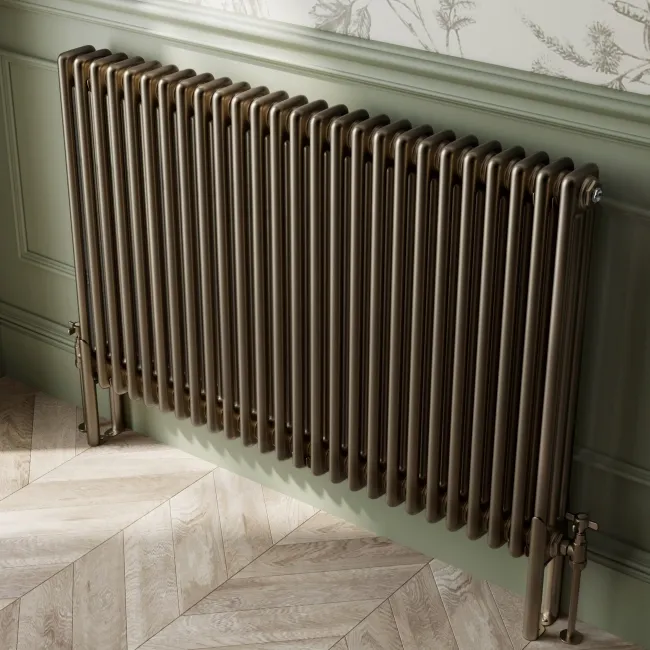 Athens Antique Gold Triple Column Horizontal Traditional Radiator 750x1190mm