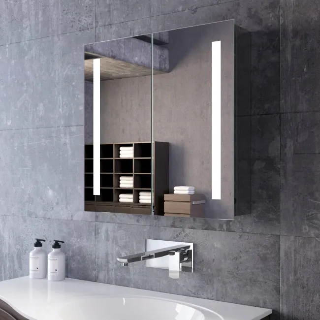 Emielia Illuminated LED Mirror Cabinet 600x600mm