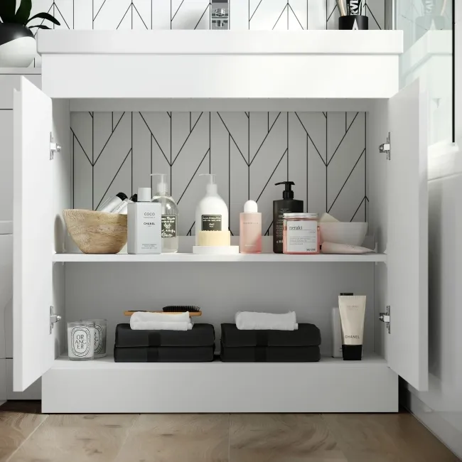 Trent Gloss White Combination Vanity Basin and Miami Toilet 1300mm