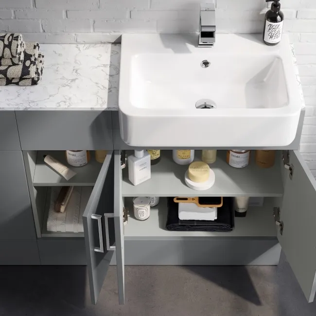 Harper Stone Grey Combination Vanity Basin with Marble Top & Miami Toilet 1500mm