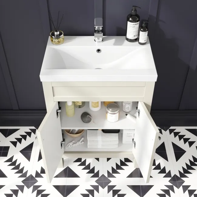 Bermuda Chalk White Combination Vanity Basin and Boston Toilet 1100mm