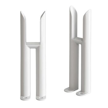White Traditional 2 Column Radiator Feet | Bathroom Mountain