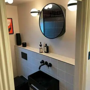 Mollie Black Framed Round Mirror Cabinet 600mm