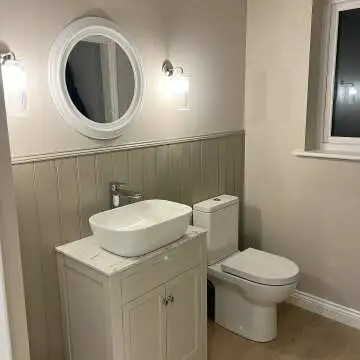 Bermuda Chalk White Vanity with Marble Top & Curved Counter Top Basin 600mm