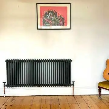 Athens Anthracite Double Column Horizontal Traditional Radiator 600x1415mm