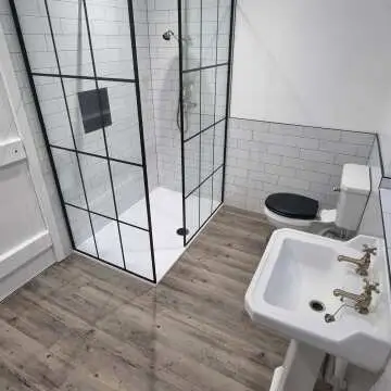 Munich Matt Black Grid Easy Clean 8mm Wet Room Shower Glass Panel 900mm