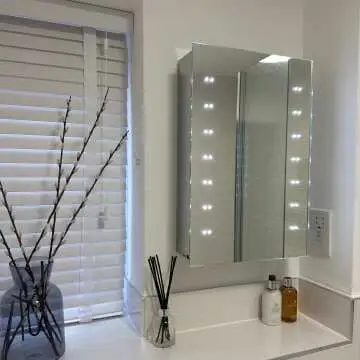 Madison Battery Powered Illuminated LED Cloakroom Mirror Cabinet 600x400mm