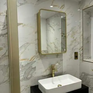 Olivia Matt Brass Mirror Cabinet 710x500mm