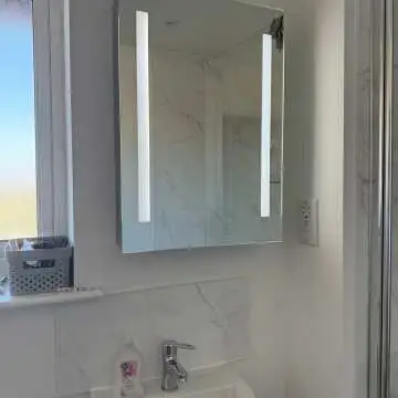 Emielia Battery Powered Illuminated LED Mirror Cabinet 700x500mm