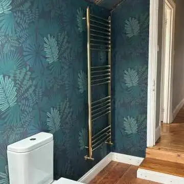 Barcelona Brushed Brass Straight Heated Towel Rail 1600x600mm