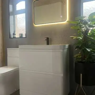 Mila Black Framed Backlit llluminated LED Mirror 700x500mm