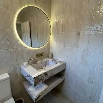 Delilah Brushed Brass Round Backlit Illuminated LED Mirror 800mm