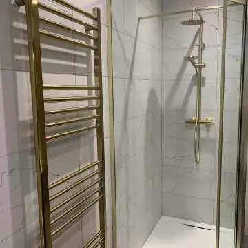 Barcelona Brushed Brass Straight Heated Towel Rail 1600x500mm
