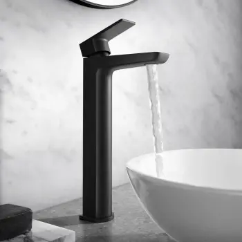 Ribble Matt Black High Rise Basin Mixer Tap