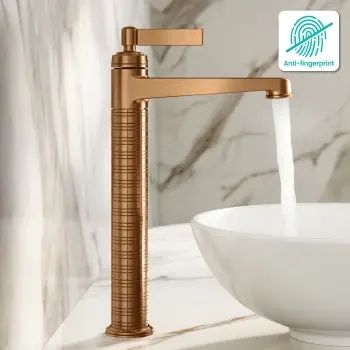 Corrib Brushed Copper High Rise Basin Mixer Tap