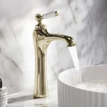 Avoca Traditional English Gold High Rise Basin Mixer Tap