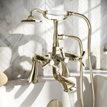 Kenmare Traditional English Gold Bath Shower Mixer Tap