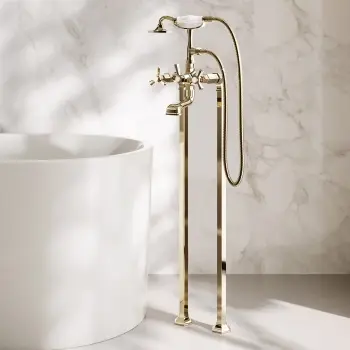 Kenmare Traditional English Gold Freestanding Bath Shower Mixer Tap
