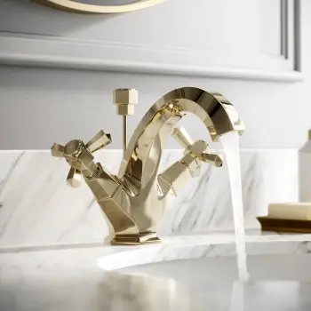 Kenmare Traditional English Gold Basin Mixer Tap & Pop-Up Waste