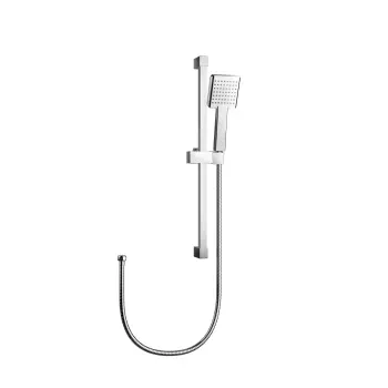 Chrome Square Shower and Sliding Riser Set