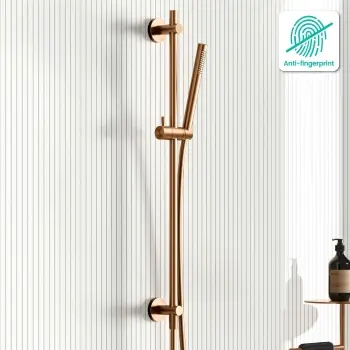 Suir Brushed Copper Shower and Sliding Riser Set