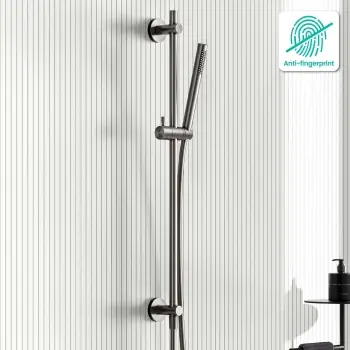 Suir Brushed Gunmetal Shower and Sliding Riser Set
