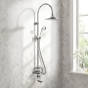 Kenmare Traditional Chrome Thermostatic Bath Filler Shower Set with Hand Shower