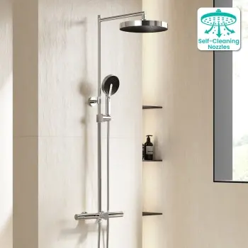 Bray Round Chrome Thermostatic Bath Filler Shower Set
