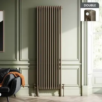 Athens Antique Gold Double Column Vertical Traditional Radiator 1800x560mm