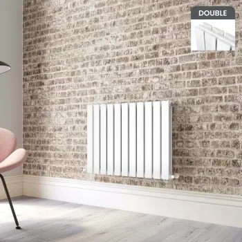 Faro White Double Flat Panel Horizontal Radiator 600x770mm