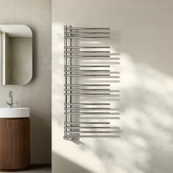 Cannes Chrome Designer Heated Towel Rail 1200x500mm