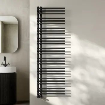 Cannes Matt Black Designer Heated Towel Rail 1600x500mm