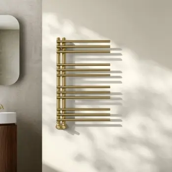Cannes Brushed Brass Designer Heated Towel Rail 800x500mm