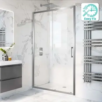 Hamburg Easy Clean 8mm Sliding Shower Door 1100mm - Easy Fix Feature