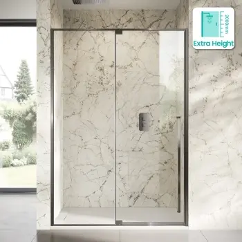 Cologne Brushed Gunmetal Easy Clean 8mm Hinged Shower Door 1400mm