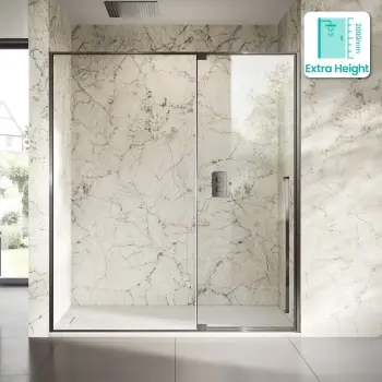 Cologne Brushed Gunmetal Easy Clean 8mm Hinged Shower Door 1800mm
