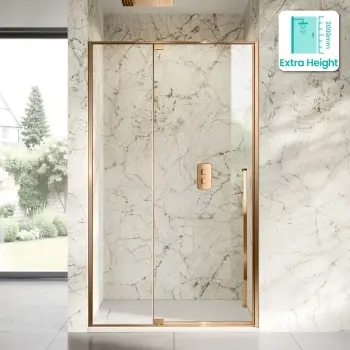 Cologne Brushed Copper Easy Clean 8mm Hinged Shower Door 1200mm