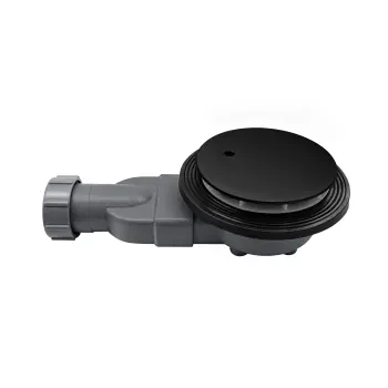 Shower Tray Waste - Matt Black Dome