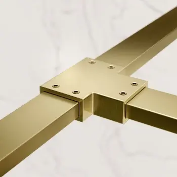 Antwerp Brushed Brass Wet Room Glass Enclosure Connector