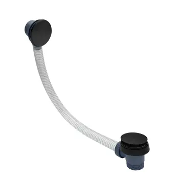 Matt Black Click Clack Bath Waste With Overflow