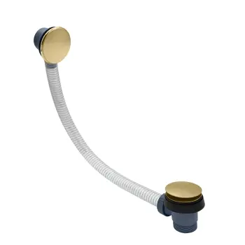 Brushed Brass Click Clack Bath Waste With Overflow