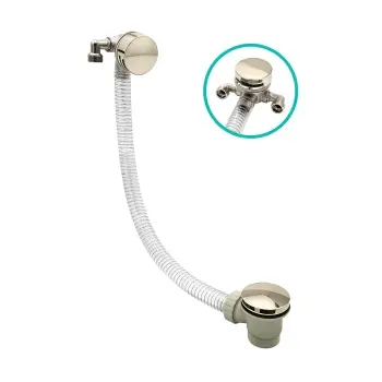 English Gold Slimline Freeflow Bath Filler Waste and Overflow